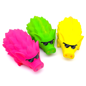 One Large Hedgehog-Shaped Latex Chew Toy for Dogs, Featuring a Squeaker And Designed for Medium to Large Breeds to Help with Teeth Grinding, Without Battery
