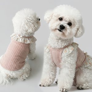 Lightweight Soft Breathable Yarn Dog Dress for Teddy Bichon Small Dogs, Sweet Cute Spring Summer Pet Clothes